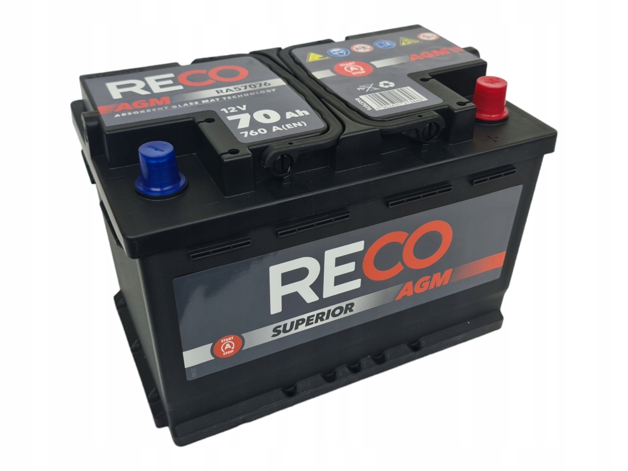Akumulator Reco AGM 12V 70Ah 760A RA57076